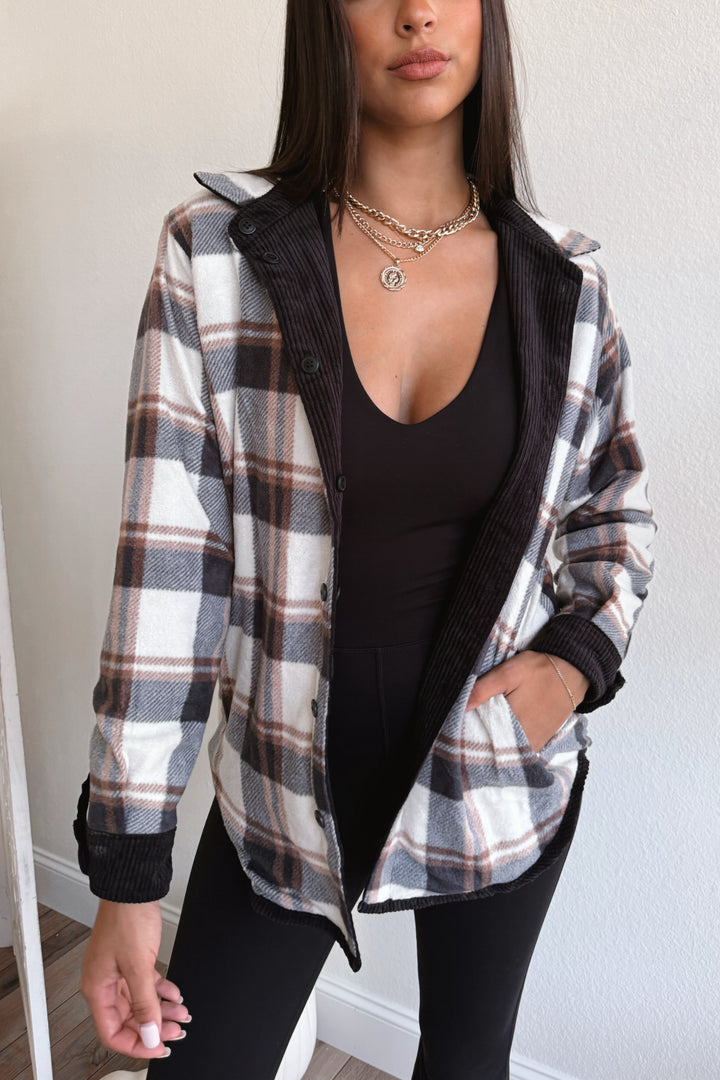 Cinnamon Spice Reversible Plaid Jacket (Black)