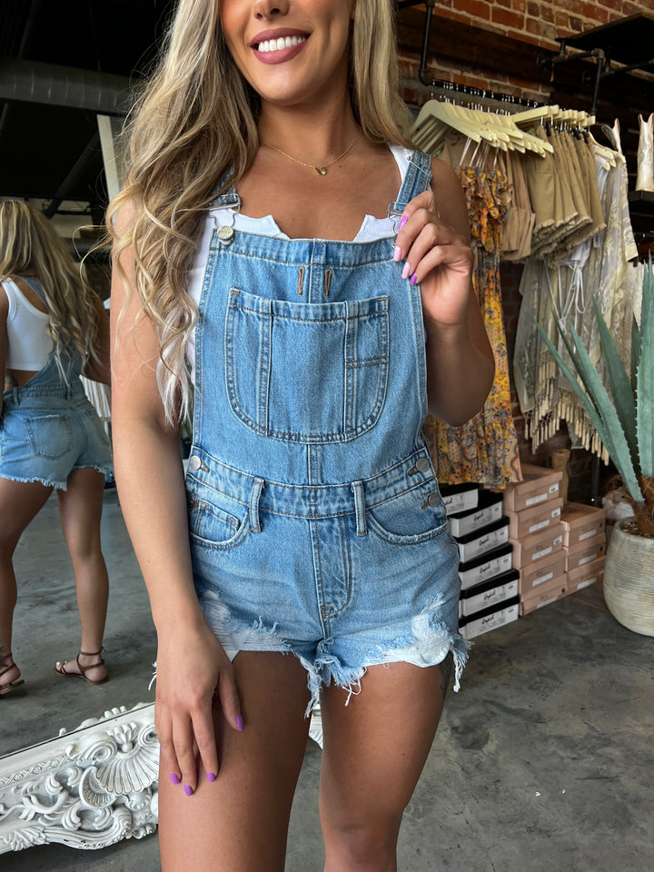 Denim Overall Shorts