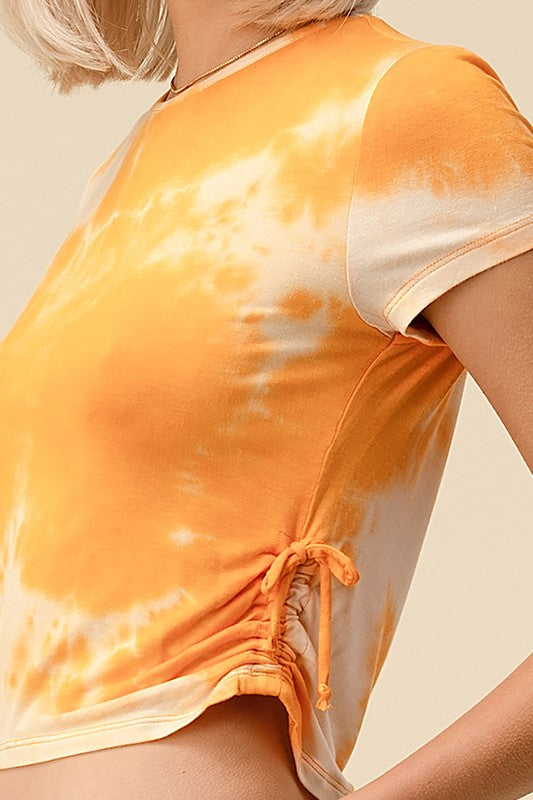 Sun Drenched Tie Dye Top (Mango) FINAL SALE