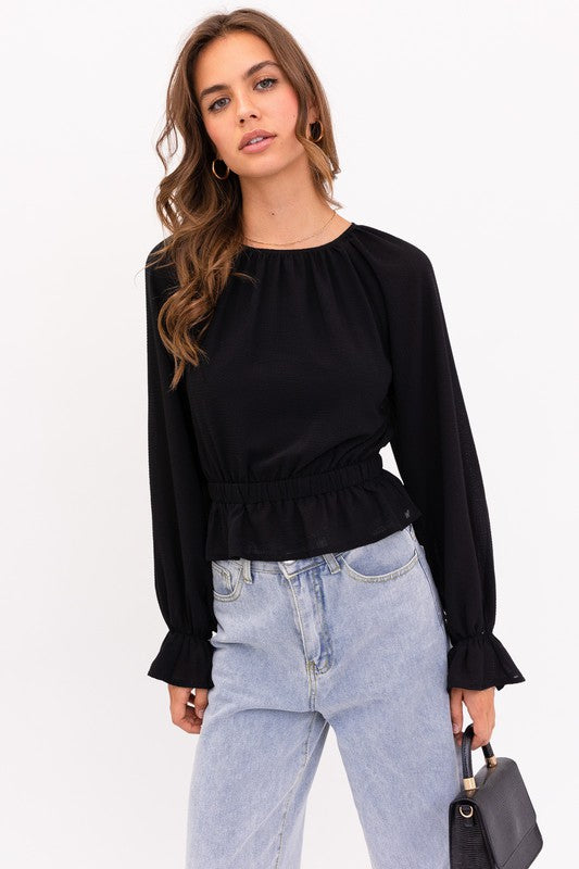 Lasting Impression Open Back Blouse FINAL SALE