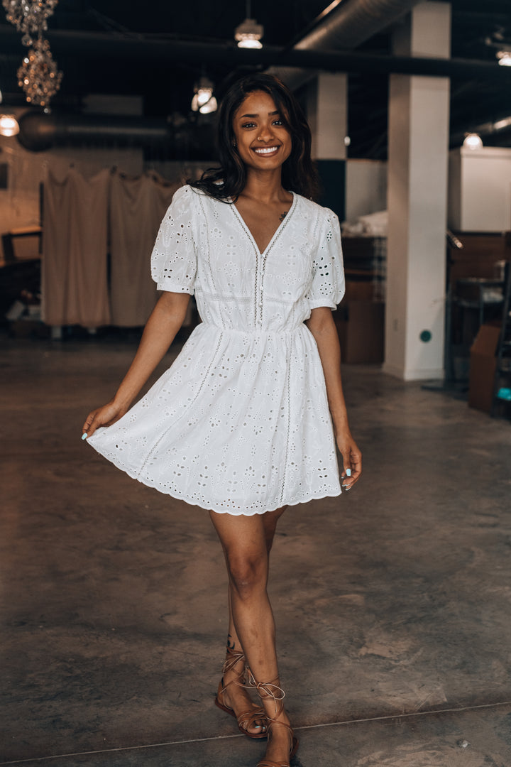 Sienna Eyelet Mini Dress FINAL SALE