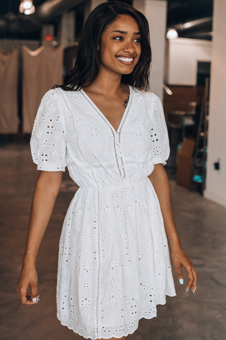 Sienna Eyelet Mini Dress FINAL SALE