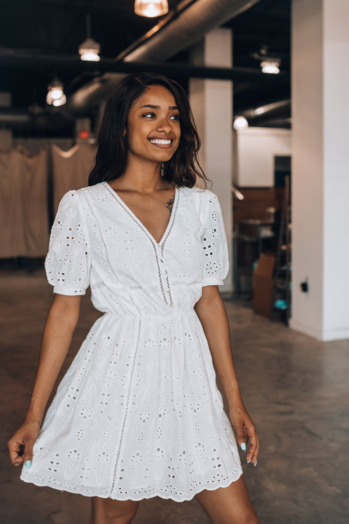 Sienna Eyelet Mini Dress FINAL SALE