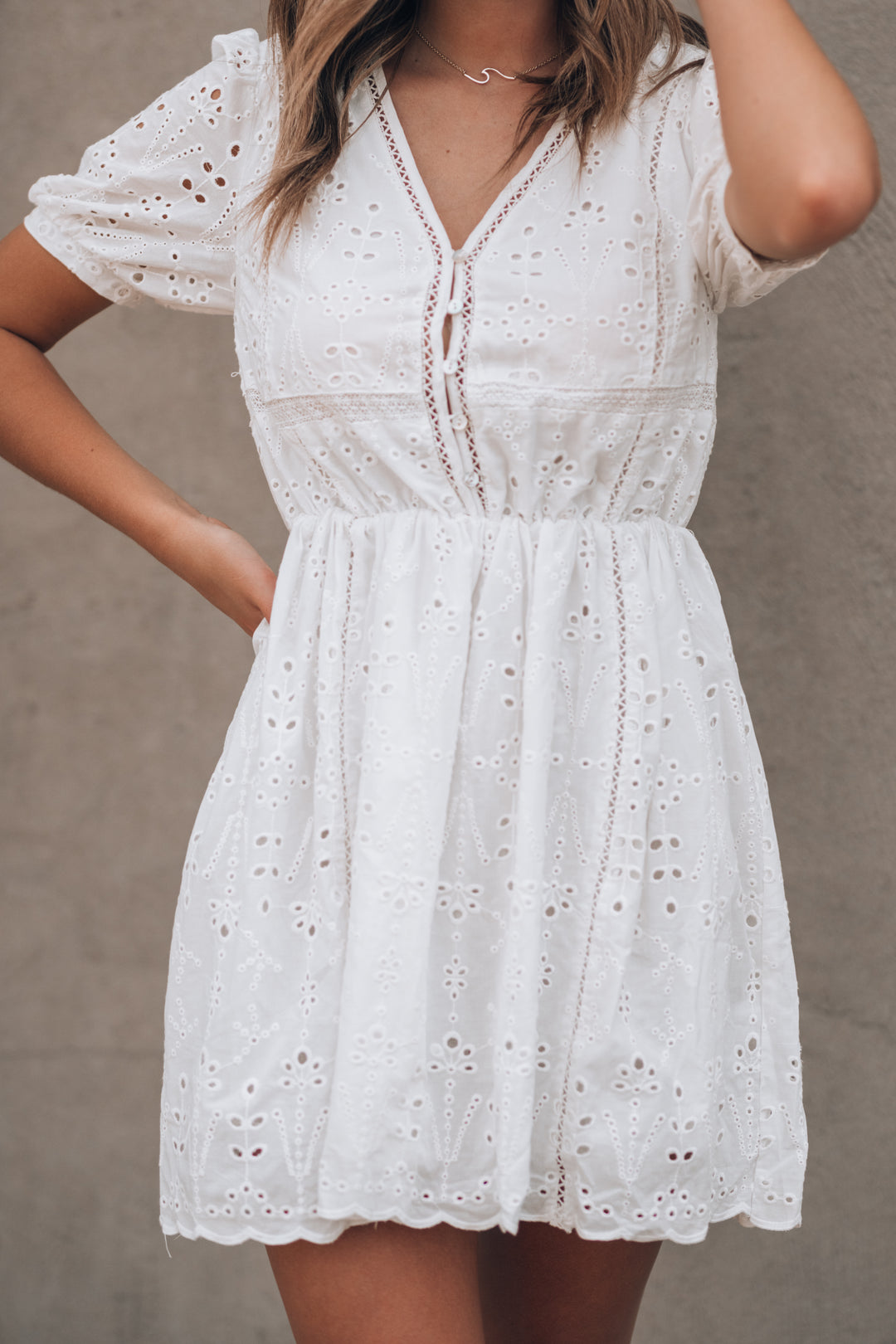 Sienna Eyelet Mini Dress FINAL SALE