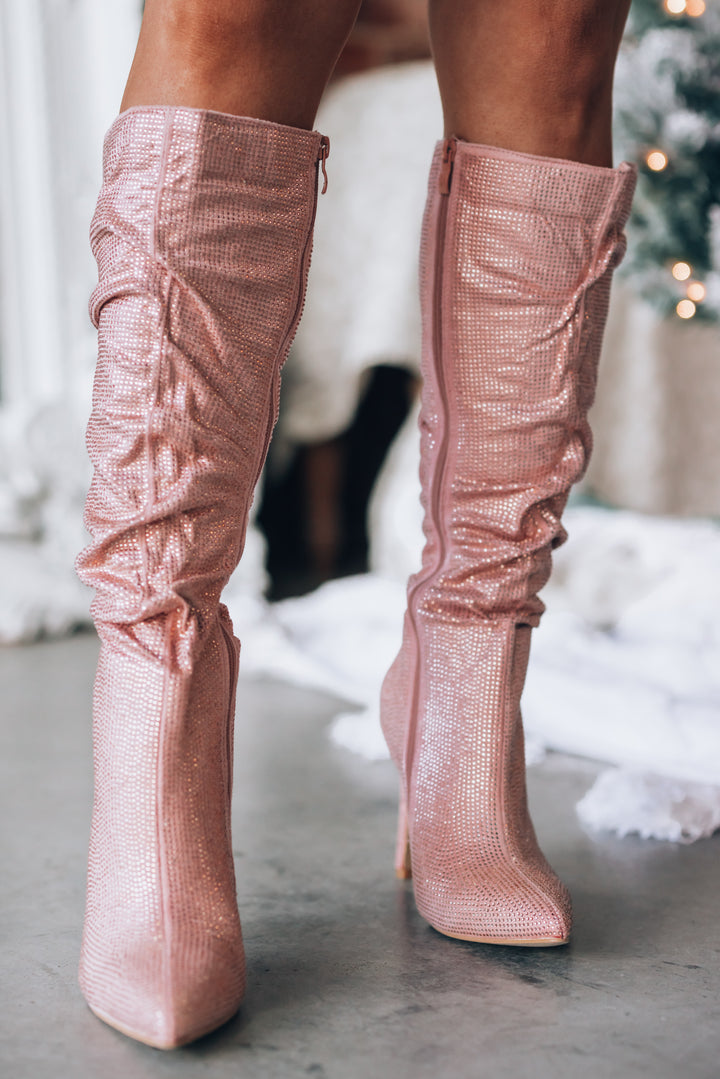 Backstage Rhinestone Boots (Rose Gold) FINAL SALE