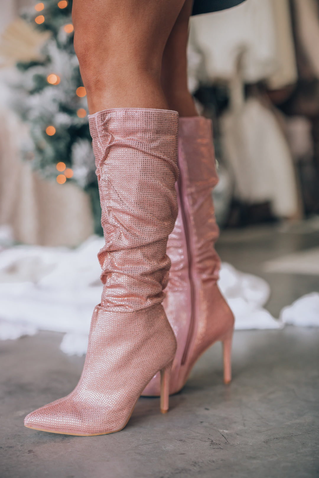 Backstage Rhinestone Boots (Rose Gold) FINAL SALE