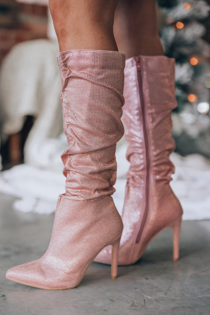 Backstage Rhinestone Boots (Rose Gold) FINAL SALE