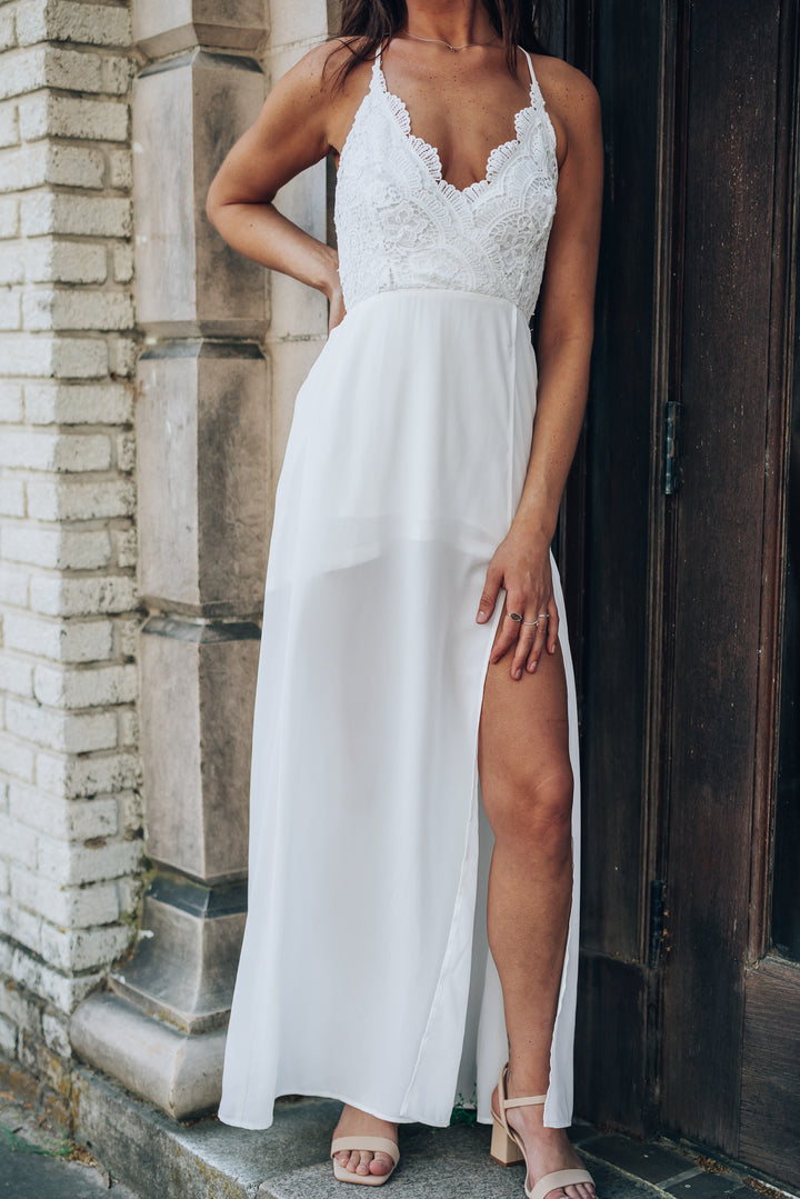 Rome Lace Maxi Dress (White) FINAL SALE