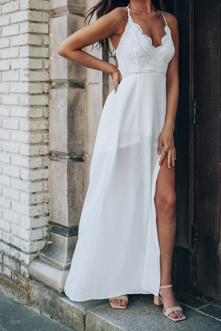 Rome Lace Maxi Dress (White) FINAL SALE