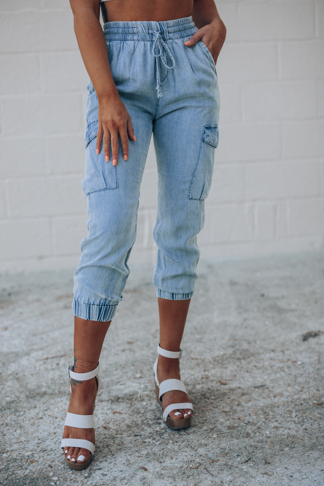 Perfect Day Cargo Pants (Denim) FINAL SALE