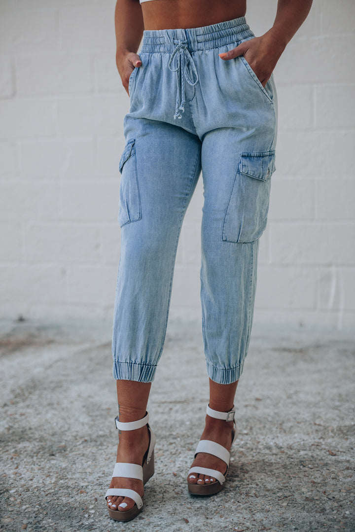 Perfect Day Cargo Pants (Denim) FINAL SALE