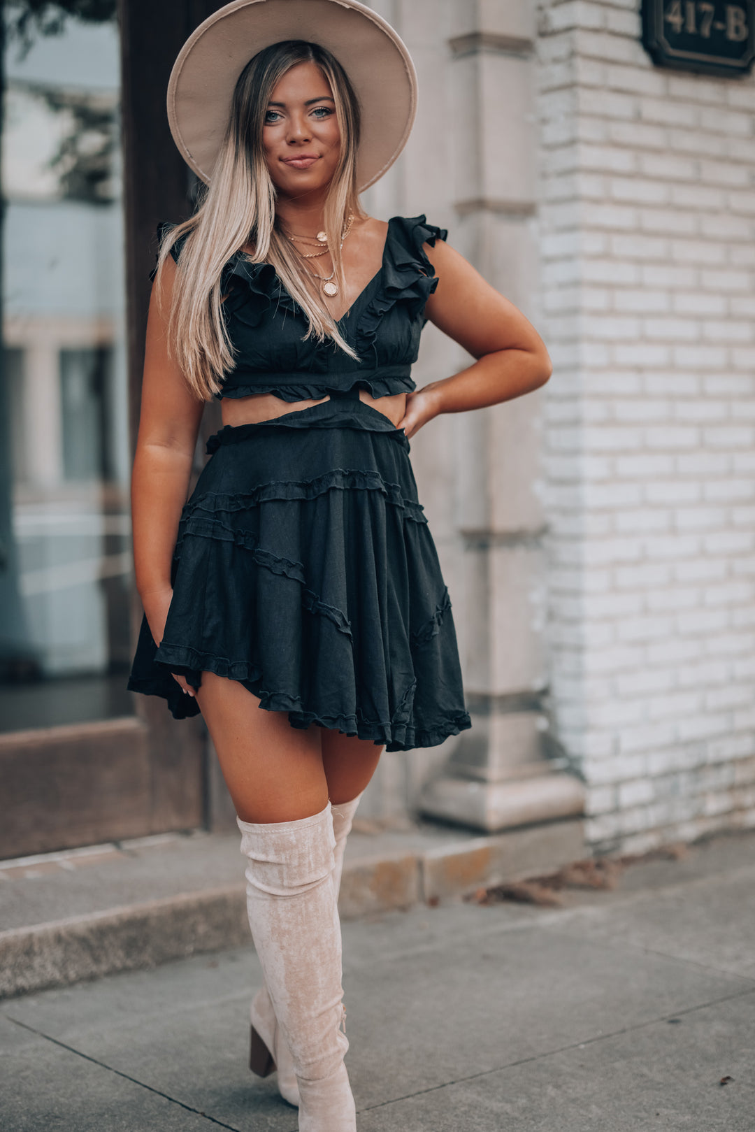 Cecilia Cutout Mini Dress (Black) FINAL SALE