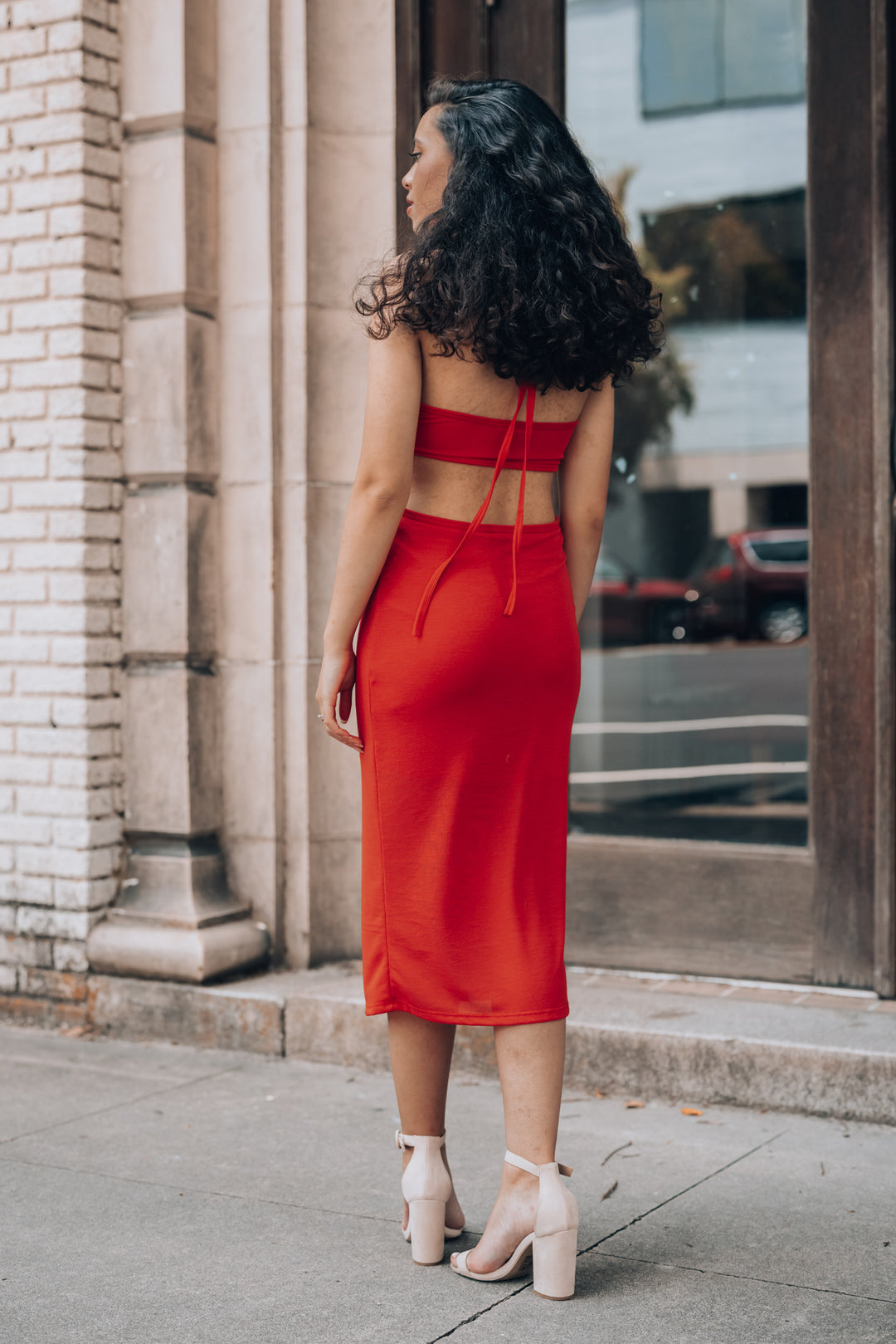 Knot Again Midi Dress (Rust) FINAL SALE