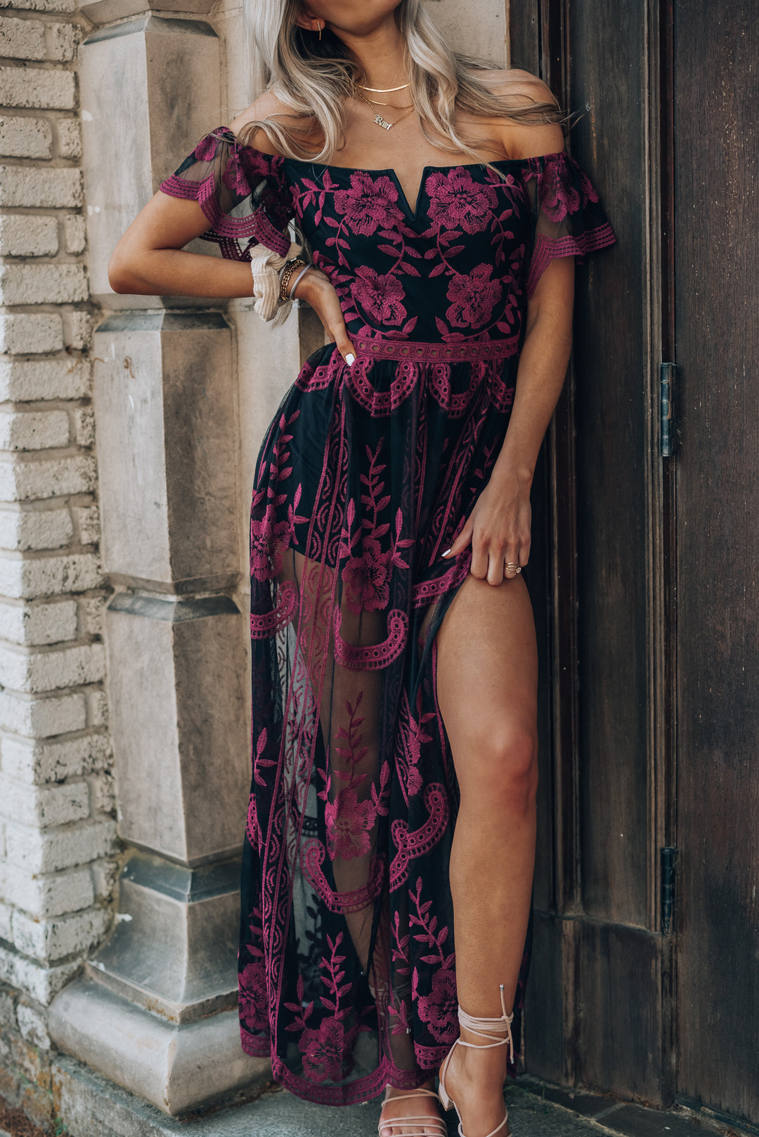 Canyon Lace Romper Dress (Black) FINAL SALE