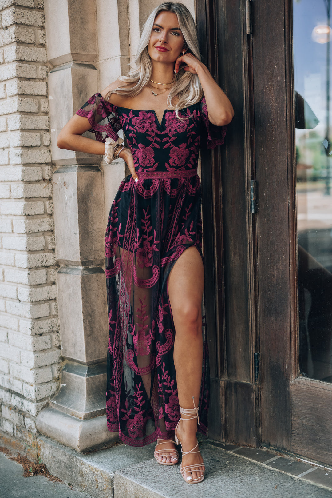 Canyon Lace Romper Dress (Black) FINAL SALE