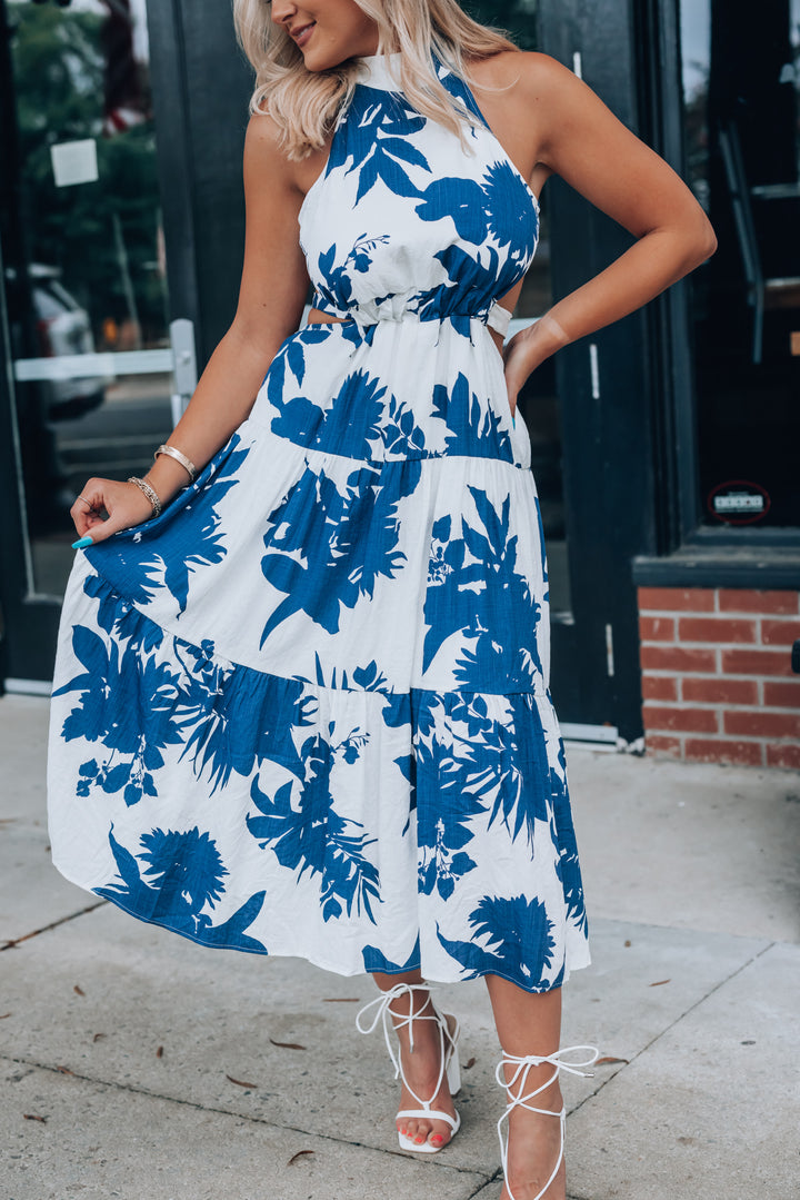 Sunsational Cutout Midi Dress (Navy) FINAL SALE