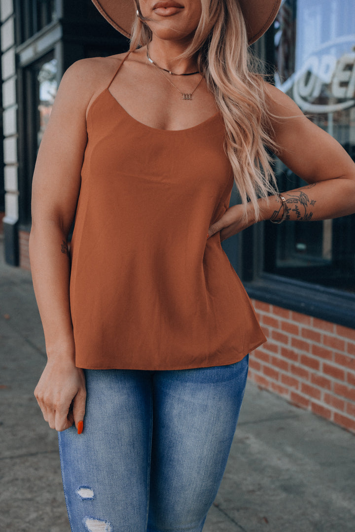 Jenna Chiffon Top (Clay) FINAL SALE