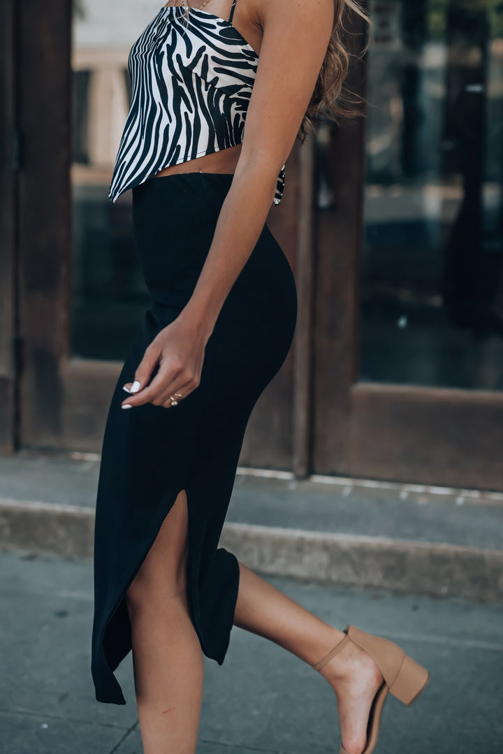 Back To Basics Midi Skirt (Black) FINAL SALE