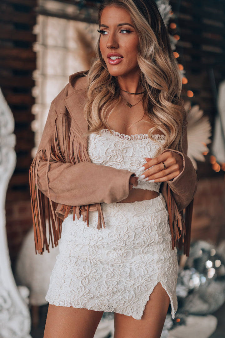 Ryder Fringe Jacket (Tan) FINAL SALE