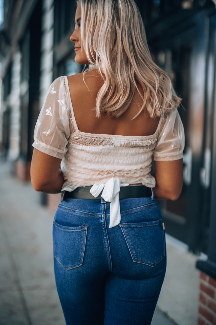 Iridescent Mesh Crop Top FINAL SALE